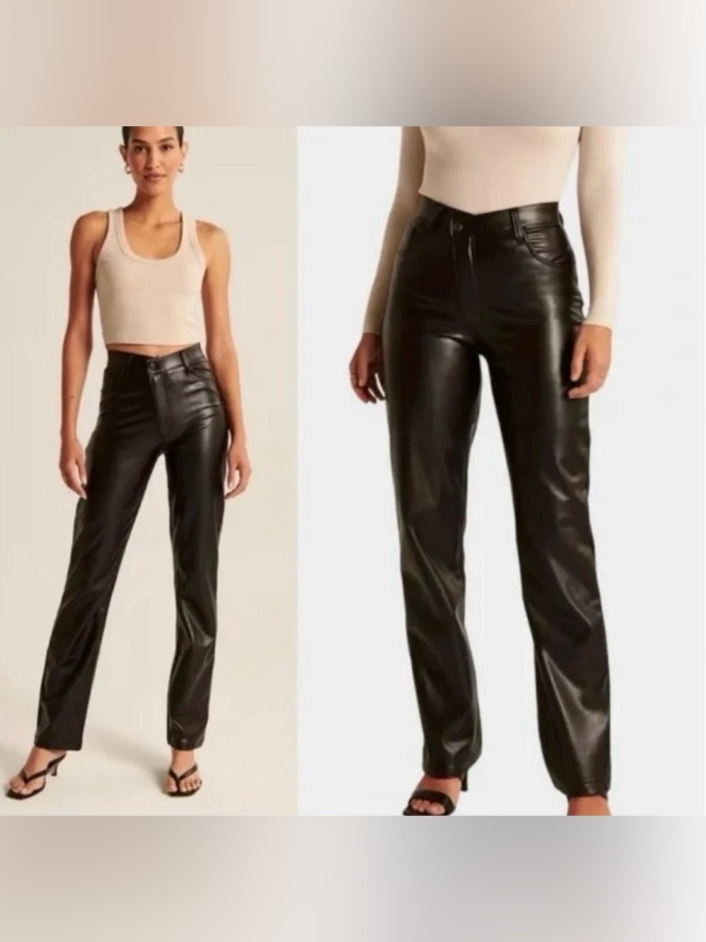 Abercrombie & Fitch Ultra High Rise Vegan Leather Crossover 90s Straight Size 8
